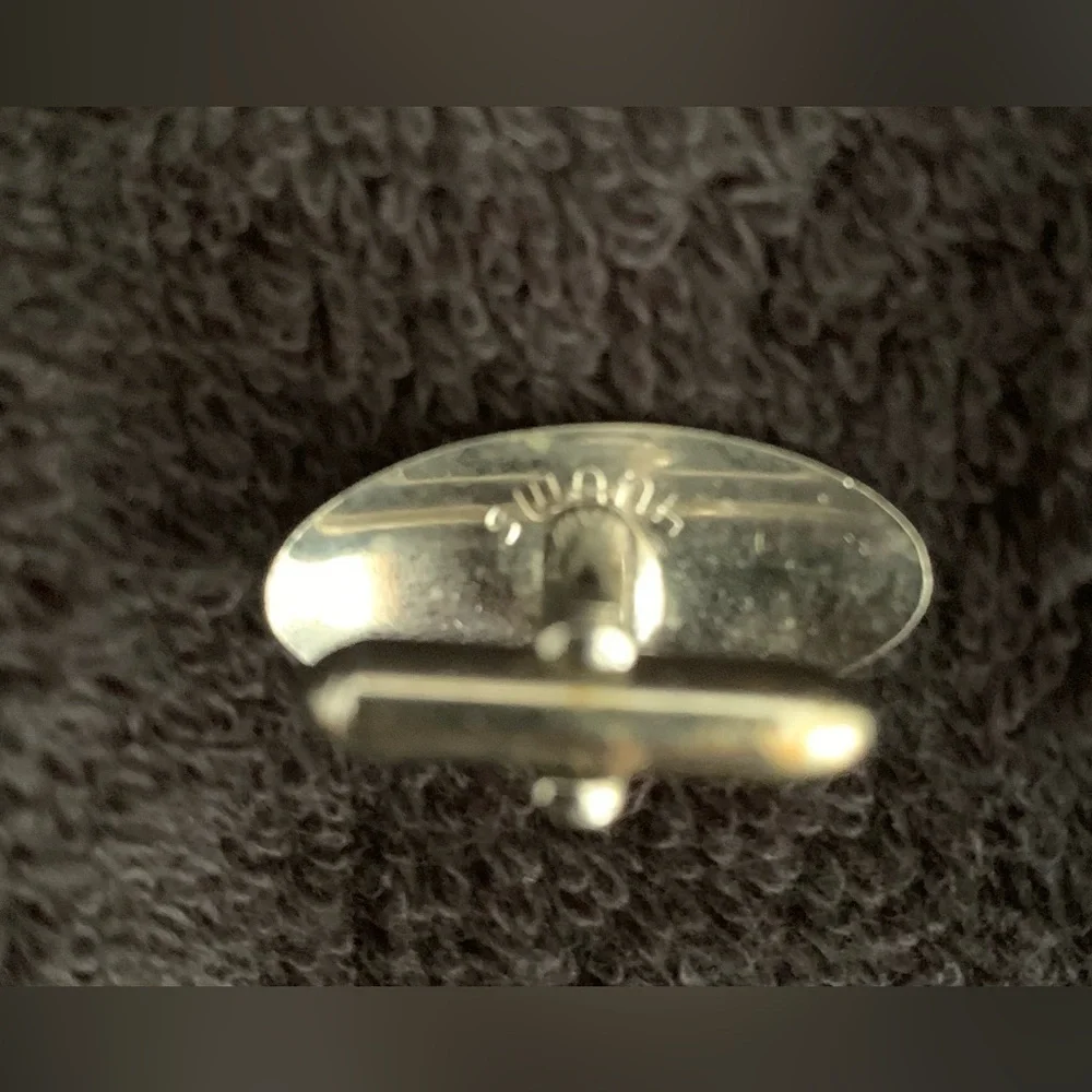 Vintage Oval Swank Sliver-Toned Cufflinks